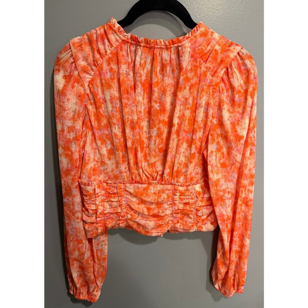 NWT Anthropologie Cropped Ruched Button Blouse - Medium - Picture 8 of 9